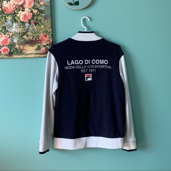 Fila Varsity Jacket in Blue and White - Picture 2 of 3